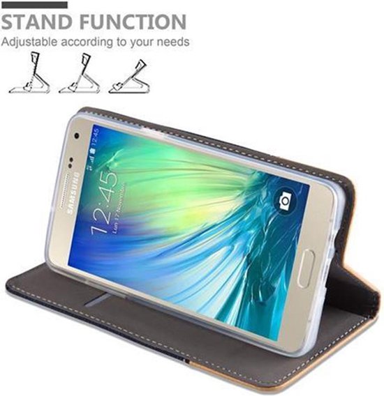 Coque Cadorabo pour Samsung Galaxy A5 2015 en MARRON BLEU FONCÉ - Coque de protection avec fermeture magnétique