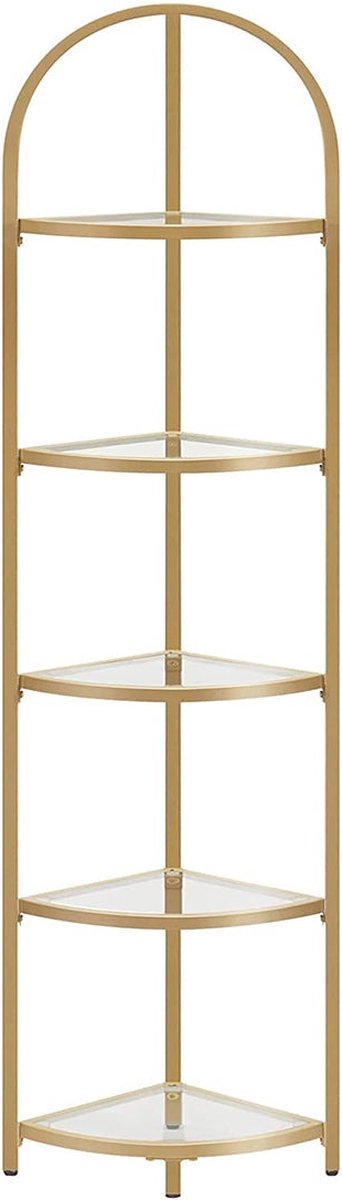 Hoekplank - Hoekboekenkast - Staand rek - Metalen frame - Met 5 niveaus