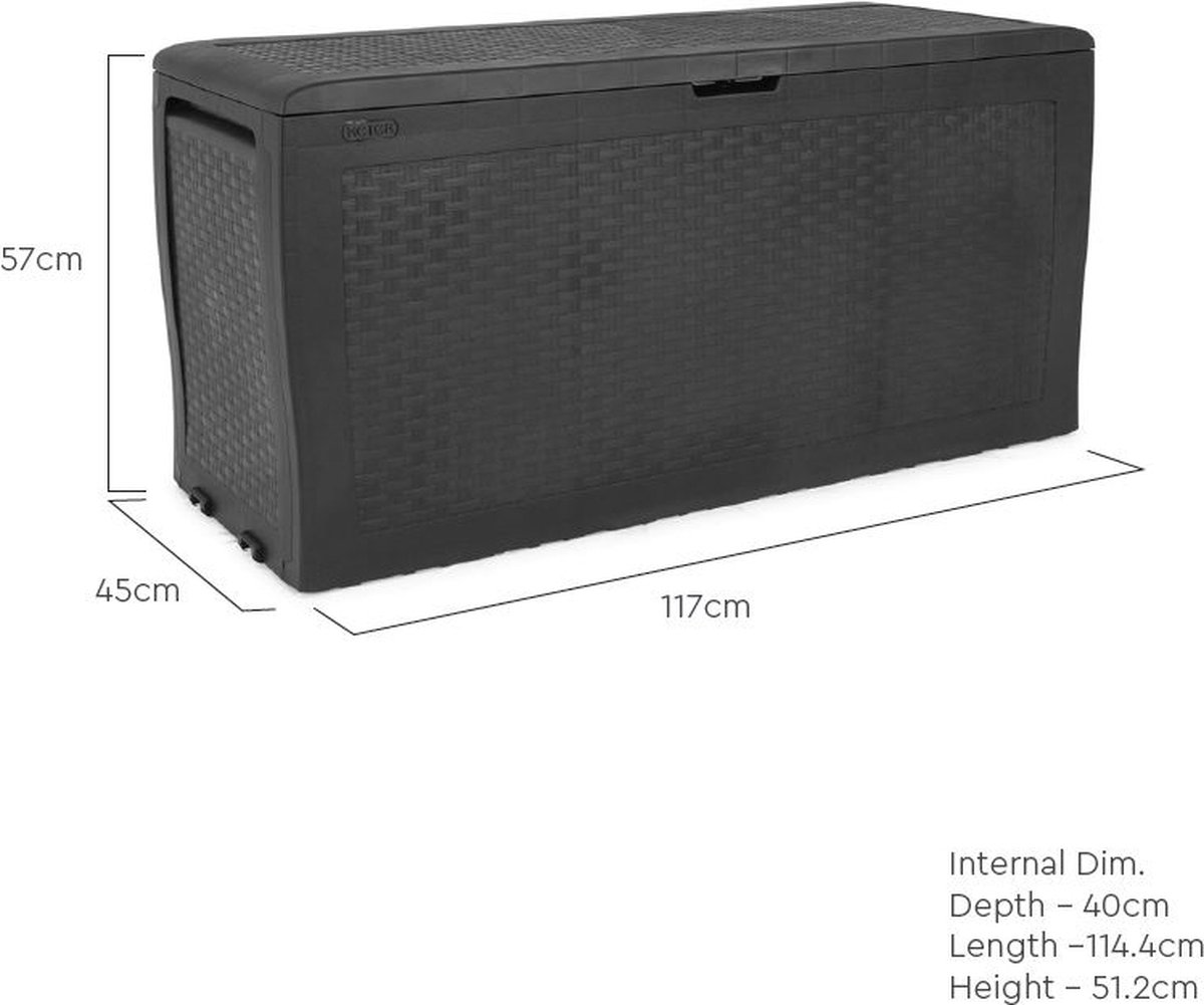 Keter Samoa Coffre de rangement - 270 L - 117x45x57 cm - Graphite