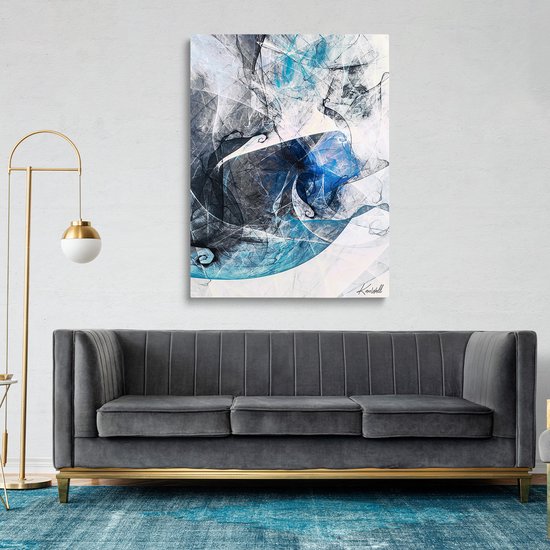 Peinture sur toile de Luxe Ice Beam | 90 x 60 | Salle de séjour | Chambre à coucher | Bureau | Musique | Design | Art | Moderne | ** 4 CM D'ÉPAISSEUR ! EFFET 3D**