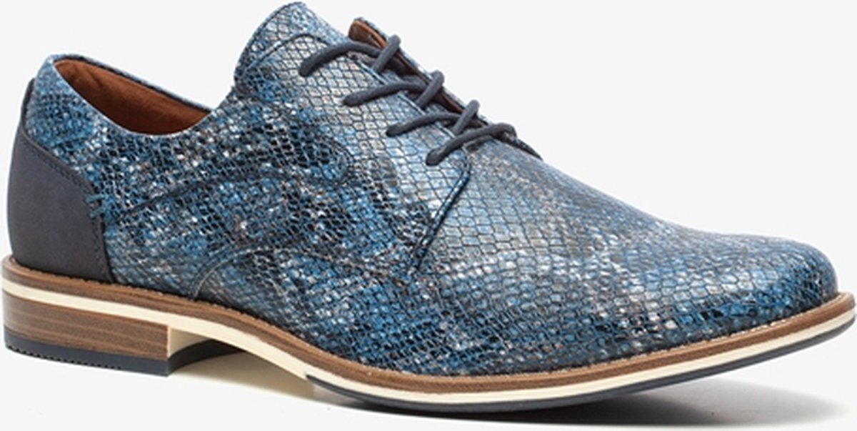 Emilio Salvatini heren veterschoenen snake - Blauw - Maat 43