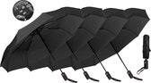 4x PD® - Automatische Mini Paraplu Opvouwbaar - Zwart - Mini Paraplu Handtas - Mini Paraplu Lichtgewicht - Miniparaplu