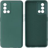 Hoesje Geschikt voor OPPO A74 4G - Fashion Telefoonhoesje Backcover - Siliconen Hoesje - Donker Groen
