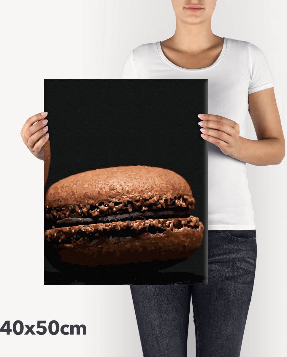Schilderen Op Nummer Volwassenen DIY Paint By Number Compleet Hobby Pakket op Frame met Vernis - ®Arty Bee - Macarons - 3x40x50cm — afbeelding 10