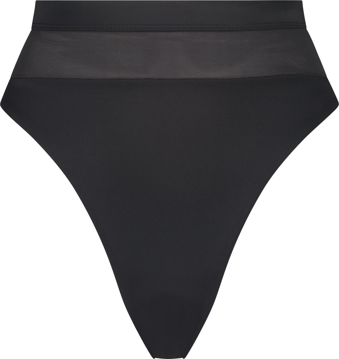 Hunkemöller Dames Badmode Hoog bikinibroekje Mesh - Zwart - maat S