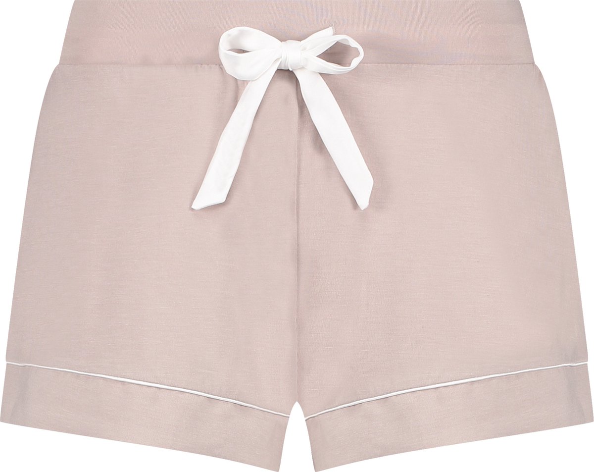 Hunkemöller Dames Nachtmode Shorts Jersey Essential - Beige - maat 2XL