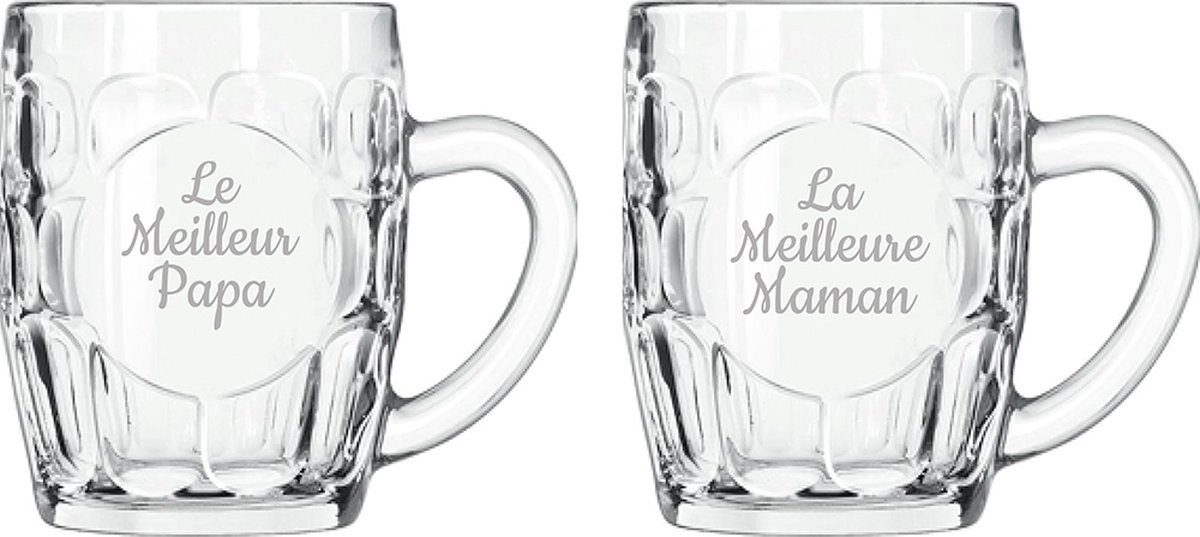 Bierpul gegraveerd - 55cl - Le Meilleur Papa & La Meilleure Maman
