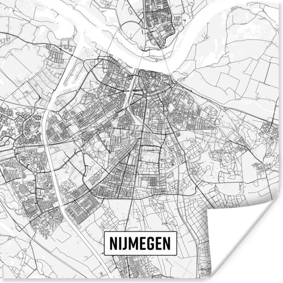 Stoutmoedig Oefening accumuleren Poster Stadskaart Nijmegen - 50x50 cm | bol.com