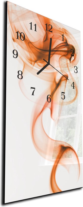 DEQORI Glazen klok, verticaal 60 x 30 cm, motief geborsteld
