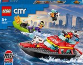 LEGO City Reddingsboot Brand, Speelgoed voor Kinderen - 60373