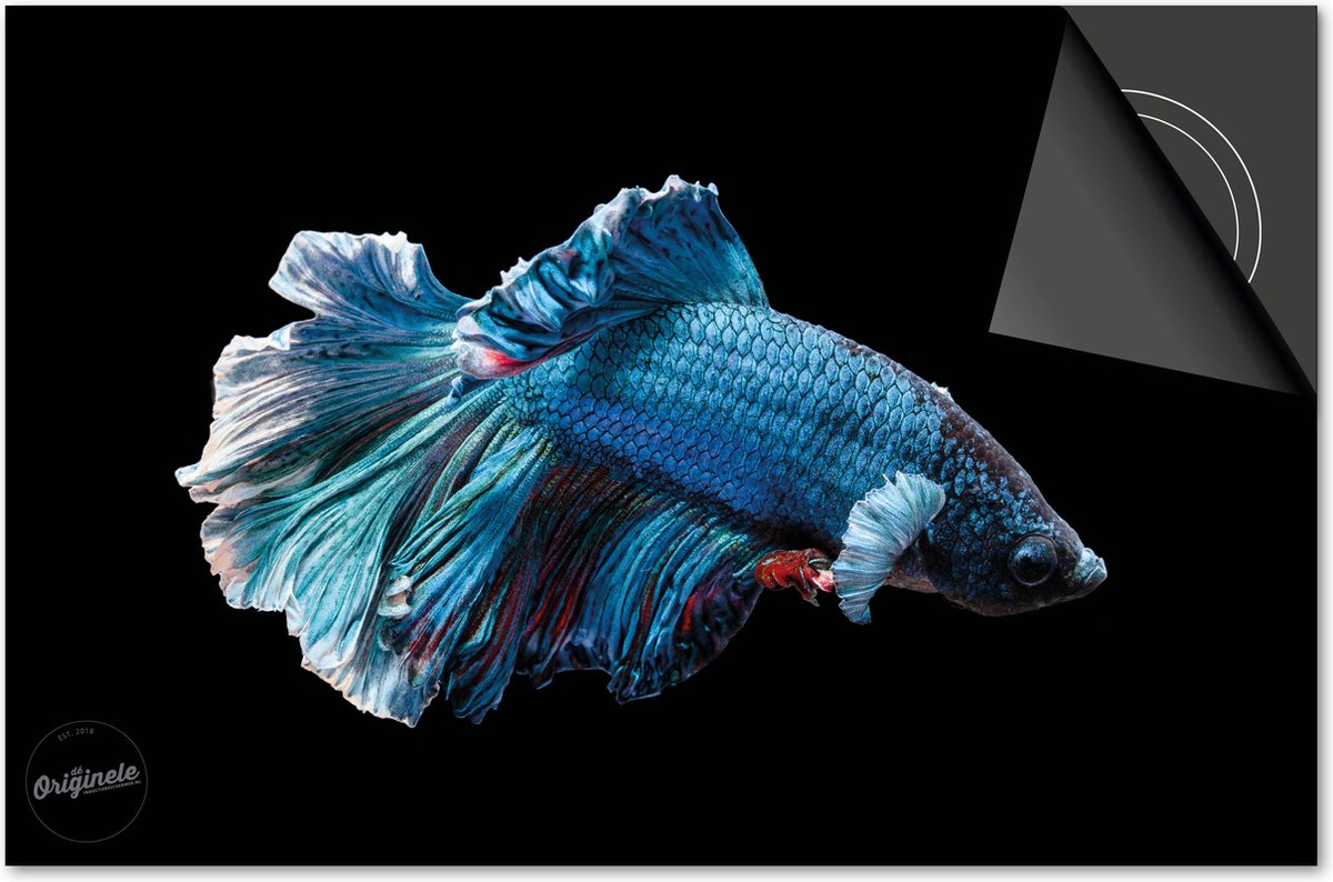 Inductie beschermer 81x52 - afdekplaat inductie mat - Dietrix Kookplaat beschermer - DELUXE - Under the Sea - Blauwe Vis