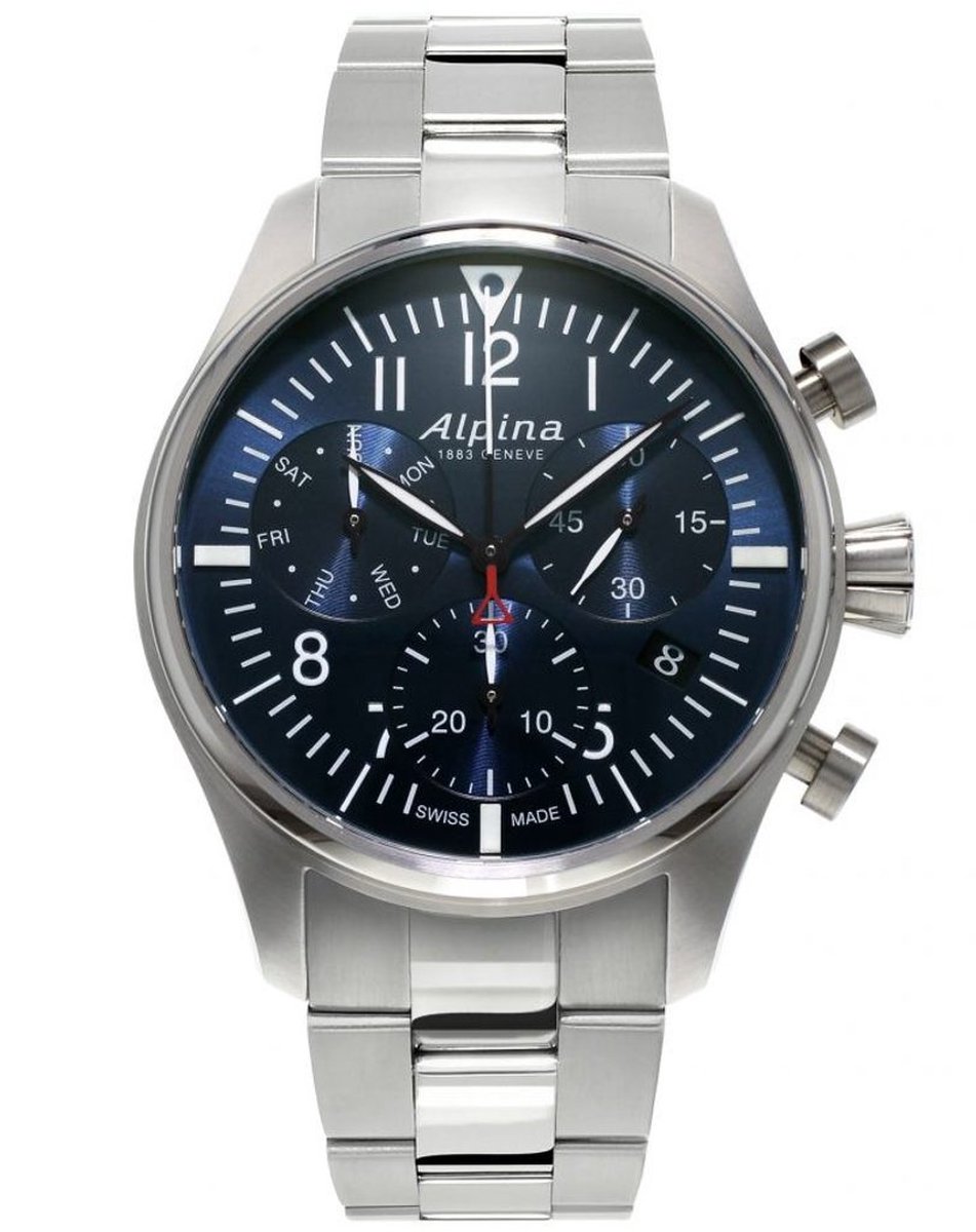 Alpina Startimer Pilot AL-371NN4S6B Horloge - Staal - Zilverkleurig - Ø 42 mm