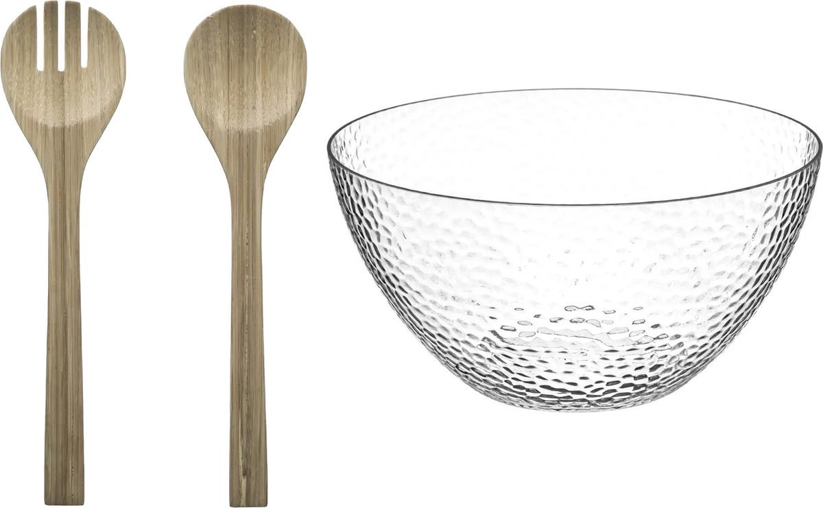 Secret de Gourmet Slakom/serveerschaal en couvert - Kunststof - D25 cm