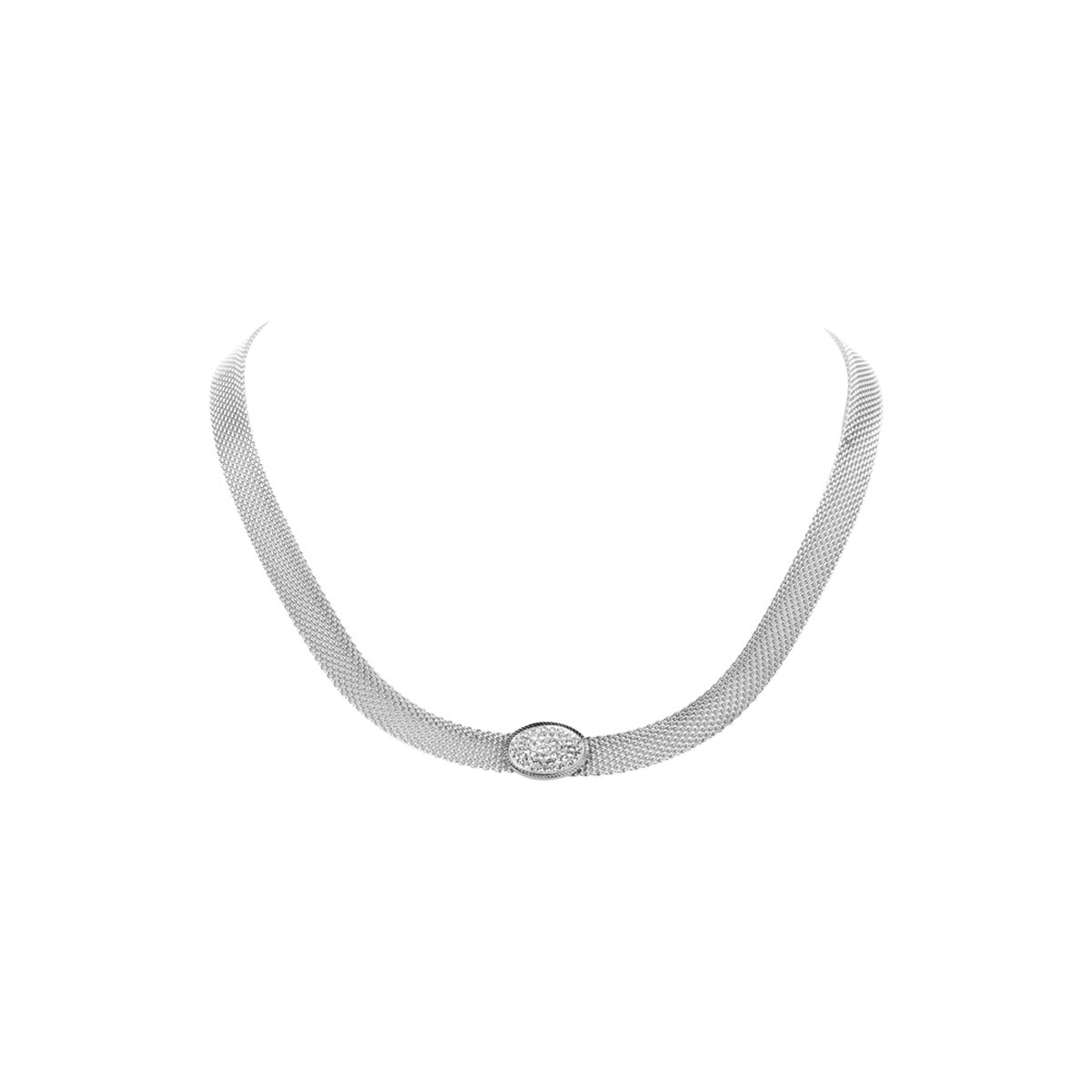 Les Cordes - Halsketting - Collier - ALBERTA - Zilver - Metaal - Sieraad Dames - Juwelen