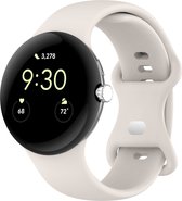 Bandje Voor Google Pixel - Watch Sport Band - Zacht Wit - Maat: ML - Horlogebandje, Armband
