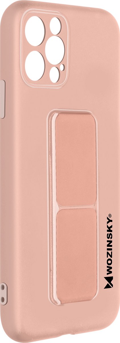 Wozinsky vouwbare magnetische steun iPhone12 Pro Max silicone hoes roze