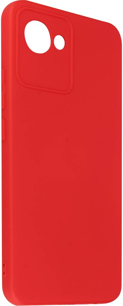 Geschikt voor Realme C30 siliconen hoesje semi-rigide Soft-touch afwerking rood
