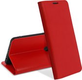 Leren Foliocase Geschikt voor Samsung Galaxy A21s Kaarthouder Standfunctie - Rood