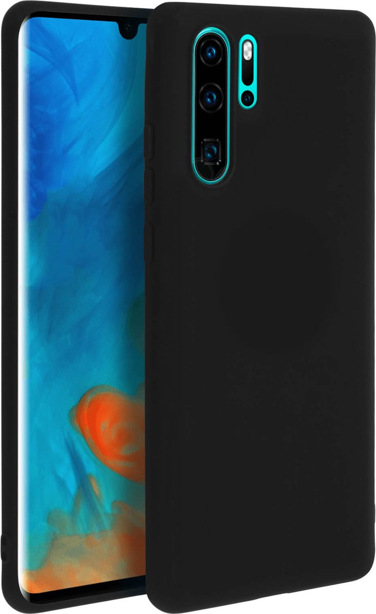 Forcell, Hoes Geschikt voor Huawei P30 Pro Zachte aanraking, Zwart