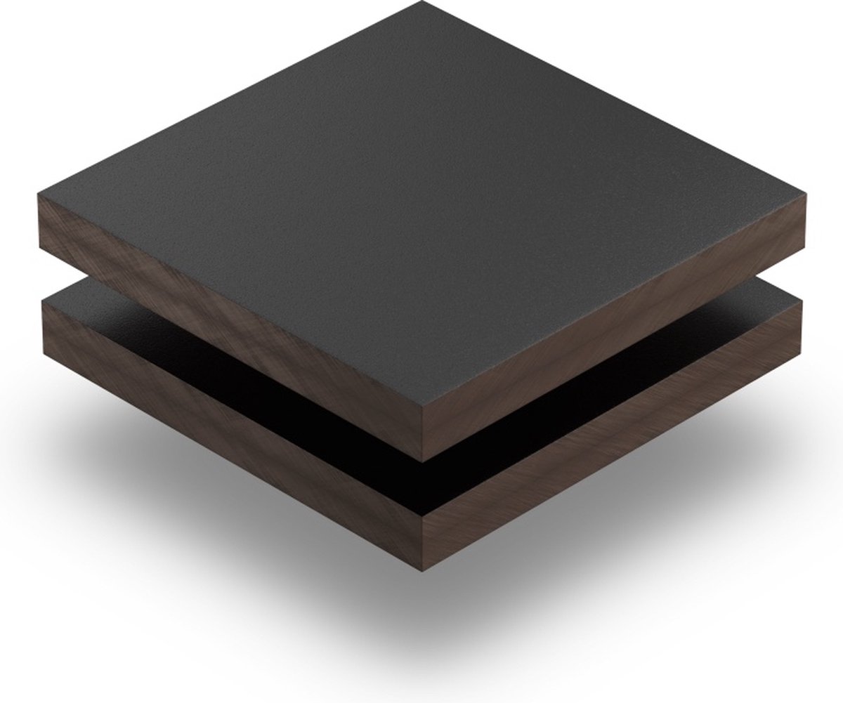 HPL plaat 6 mm dik - 60 x 40 cm - Structuur Zwart