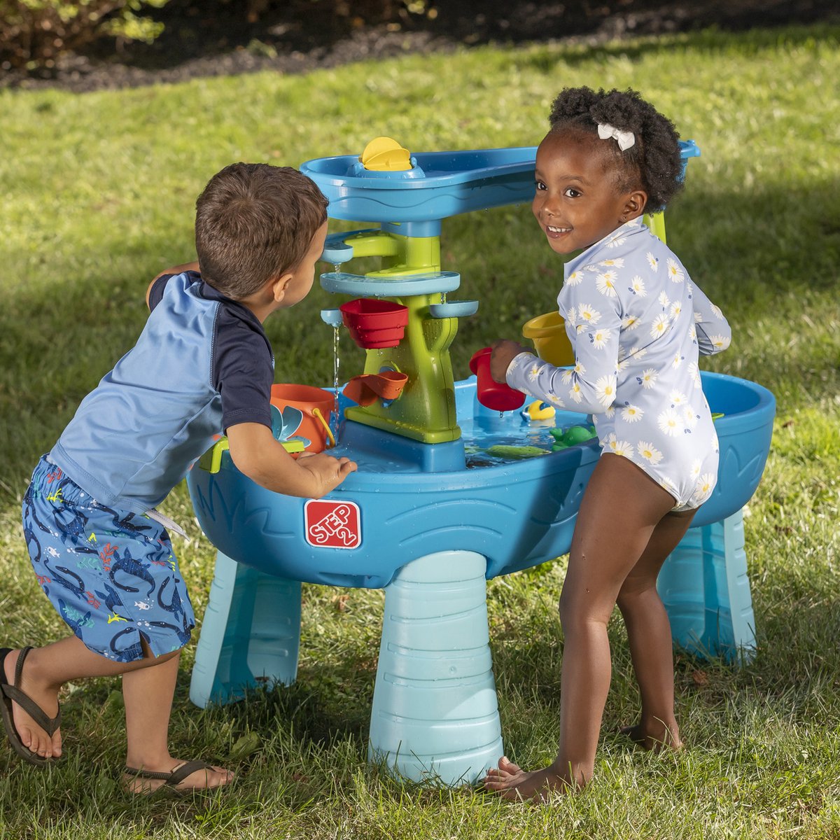 Step2 Double Showers Splash Watertafel - Incl. 11-delige accessoireset - - Waterspeelgoed voor kind - Activiteitentafel met water voor de tuin / buiten — afbeelding 7