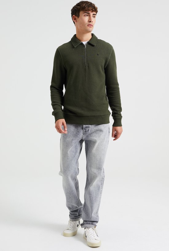 Hajo heren sweater - blauw mouline