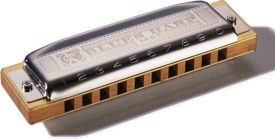 Foto: Hohner bluesharp ms toonsoort a echt hout authentiek a kwaliteit