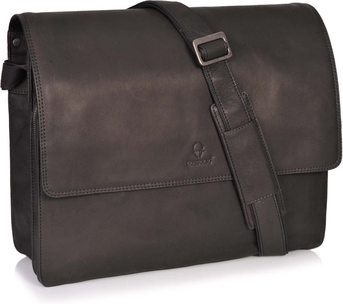 DONBOLSO Messenger Bag New York Fijne lederen schoudertas Hoge kwaliteit aktetas...
