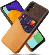 Hoesje met Kaarthouder Back Cover Oranje Geschikt voor Samsung Galaxy A34