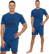 Herenpyjama korte mouwen- marineblauw- korting- sale L