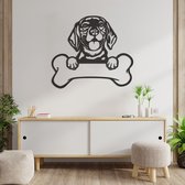 Wanddecoratie Beagle - Muurdecoratie Beagle - Muurdecoratie Hond Hout - Wanddecoratie Hond Hout - Muurdecoratie Woonkamer - Wanddecoratie Woonkamer - Wanddecoratie Industrieel - Wanddecoratie Dieren - Home Decor - Wall Line Art - 59 x 52.5 cm