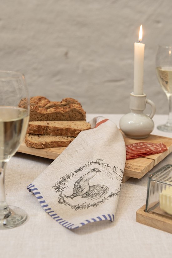 Clayre & Eef Tablier de cuisine 70x85 cm Beige Coton Coq