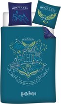 Housse de couette Harry Potter vert / turquoise - Polyester 140 x 200 cm