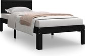 vidaXL-Bedframe-massief-hout-zwart-75x190-cm