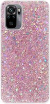 ADEL Premium Siliconen Back Cover Softcase Hoesje Geschikt voor Xiaomi Redmi Note 10 (4G)/ 10s - Bling Bling Roze