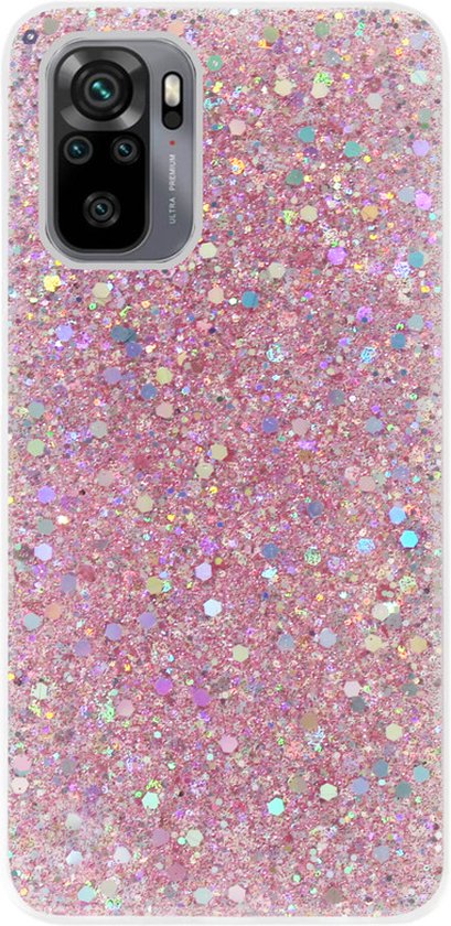Coque arrière en Siliconen ADEL Premium pour Xiaomi Redmi Note 10 (4G) / 10s - Bling Bling Rose
