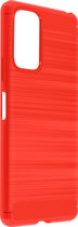 Geschikt voor Xiaomi Redmi Note 10 Pro Versterkt Soft Case met geborsteld effect rood