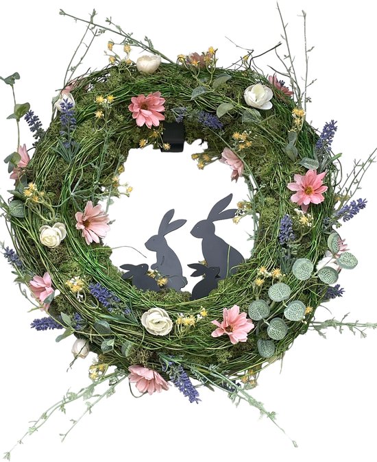 Couronne de Pâques - couronne champêtre - couronne de porte - 40 cm -  printemps été | bol.com