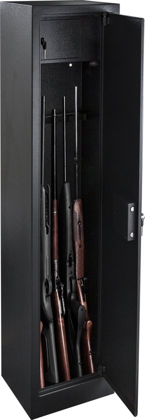 GENERIC - wapenkast - 5 pistolen - 90 L - 145x34x28 cm - afsluitbaar - 4 veiligheidssleutels - Wapenkluis - wapenkast