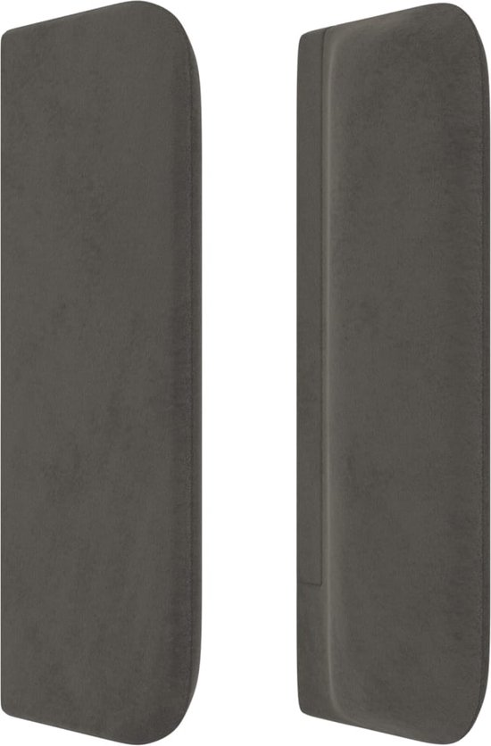 vidaXL - Hoofdbord - met - randen - 203x16x78/88 - cm - fluweel - donkergrijs