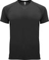 Zwart unisex sportshirt korte mouwen Bahrain merk Roly maat L