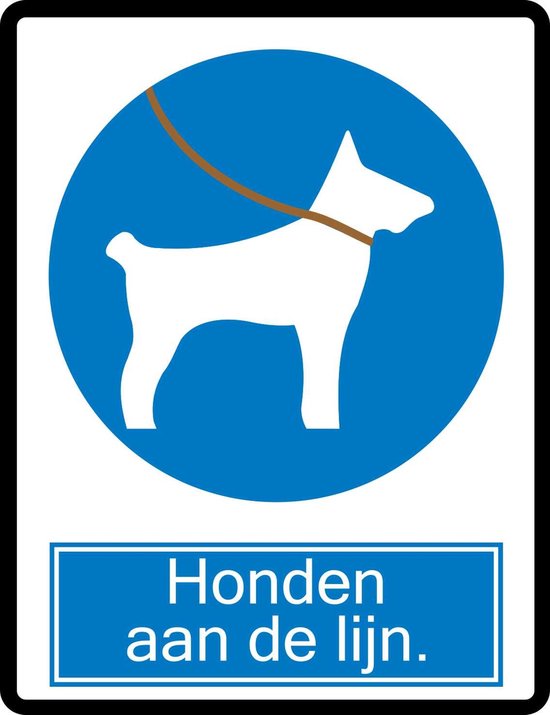 Honden aan de lijn pictogram sticker bol
