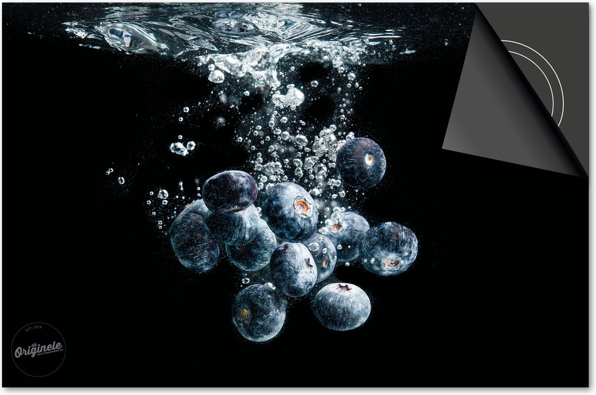 Inductie beschermer 59x52 - afdekplaat inductie mat - Dietrix Kookplaat beschermer - DELUXE - Splash - Blauwe Bessen