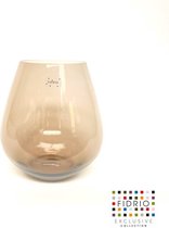 Design Vaas PEAR - Fidrio COFFEE - glas, mondgeblazen bloemenvaas - diameter 25 cm hoogte 27 cm