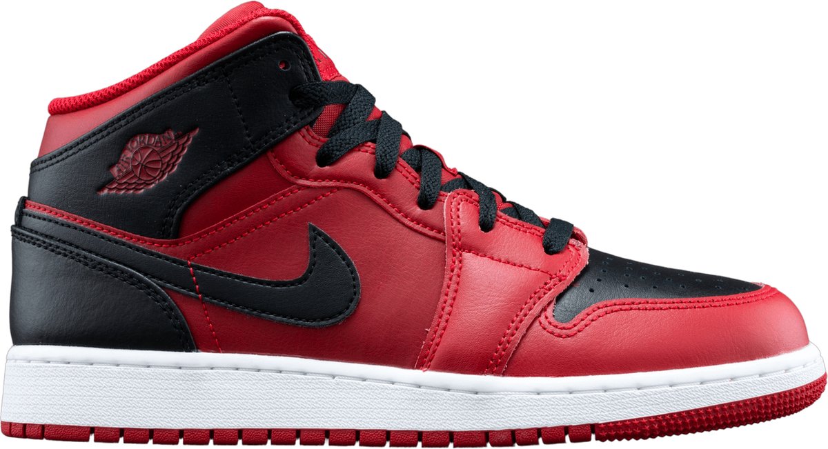 Nike Air Jordan 1 Mid (GS), Black Gym Red- White Bred, Reverse, 554725-660,  EUR 38.5 | bol.com