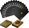 Afbeelding van het spelletje Kaarten - Kaartspel - Poker kaarten - Poker - Black Jack - Spelkaarten - Kaartendeck - Luxe set - 88 mm x 63 mm - Zwart - Goud
