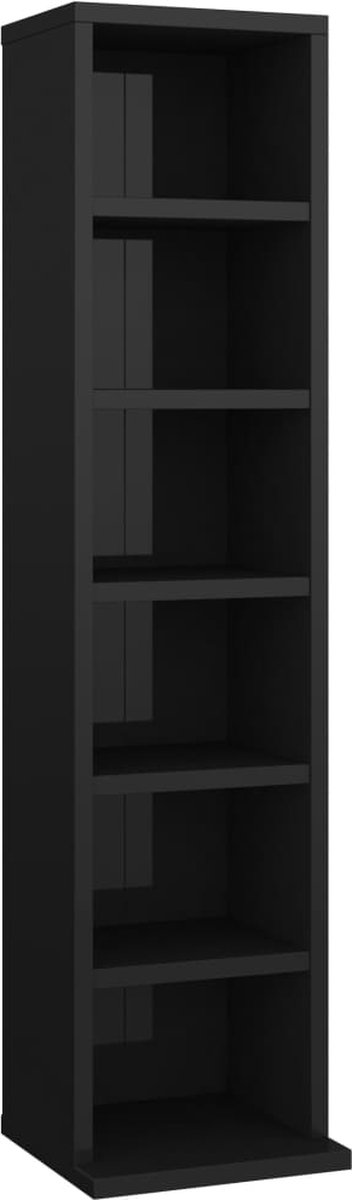 Maison Exclusive - Cd-kast 21x20x88 cm bewerkt hout hoogglans zwart