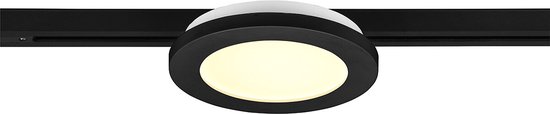 LED Railverlichting - Plafondlamp - Plafondverlichting - DUOLINE - 2 Fase - 9W - Warm Wit 3000K - Dimbaar - Rond - Mat Zwart - Kunststof