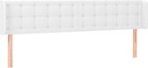 vidaXL - Tête de lit - avec - bordures - 203x16x78/88 cm - cuir artificiel - blanc