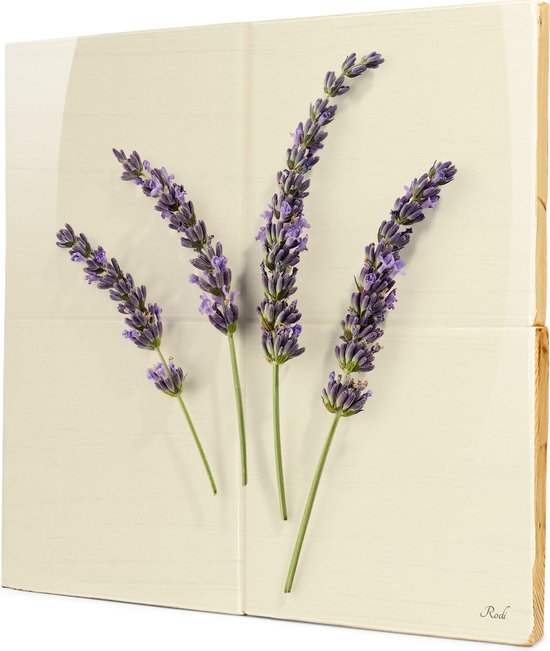 Lavendel one by one - 2x2 Steigerhout Tegeltableau